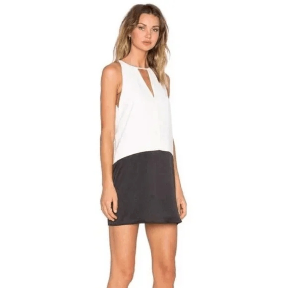 Parker Crosby Dress 100% Silk Sleeveless Black & White - Picture 2 of 5